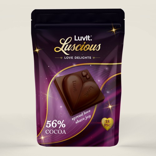 Design a standout label for a Premium Chocolate Homepack Design by Radmilica