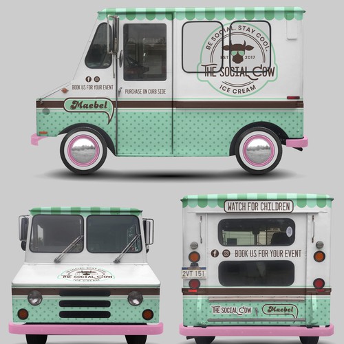 aricaturrashさんのVintage Ice Cream Truck Wrapデザイン