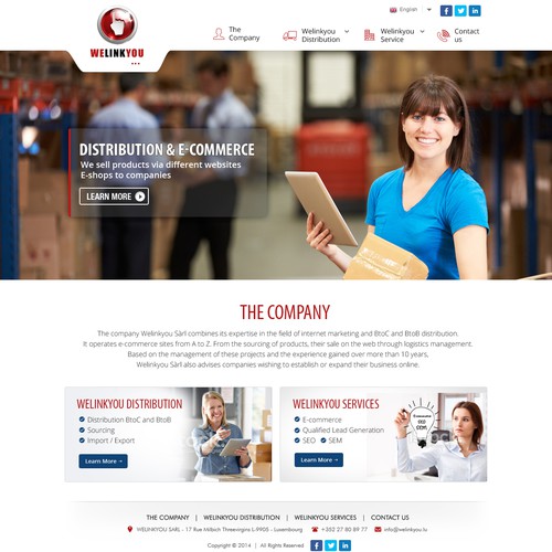 Website for a distribution company Design by AxilSolutions