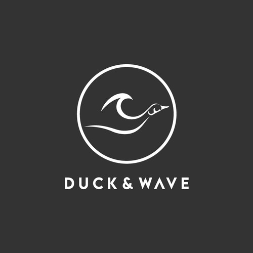 Coastal lifestyle brand featuring a mallard duck and wave, appeal to outdoor enthusiasts and surfers Diseño de Ye_eS