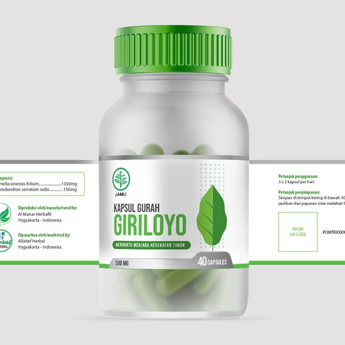 Design a Fresh, Simple, and Neat Label for An Herbal Supplement Bottle Diseño de yulianzone