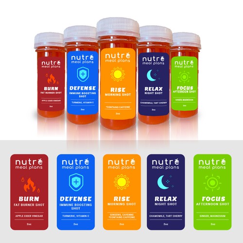 Small Wellness Shot Label! Design by capulagå™