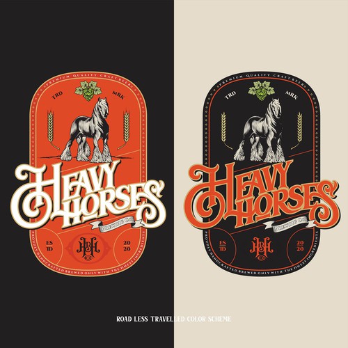 Vintage horse logo for a local brewery Design by F.canarin