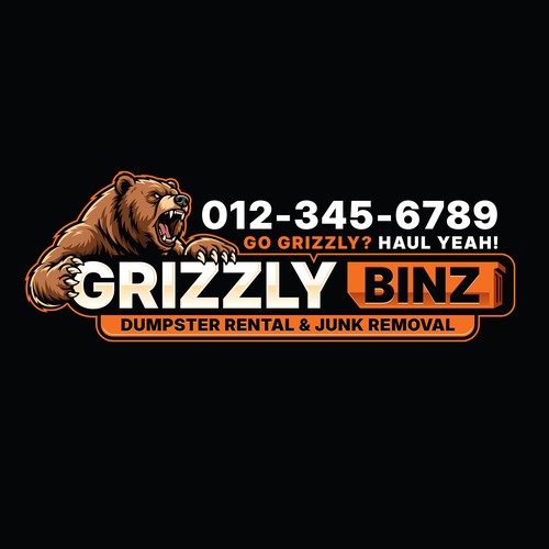 "Design a Strong Logo for Dumpster Rental and Junk removal company named GRIZZLY BINZ" ganador Empaques de productos