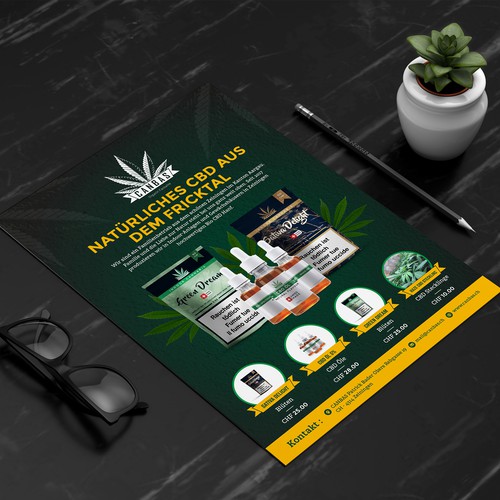 Flyer promotion for local CBD store Réalisé par mahiofficial