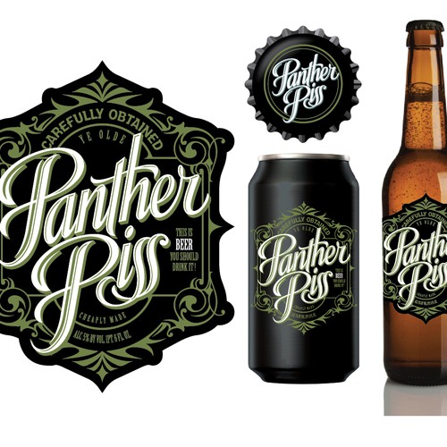 "Panther Piss" BEER Label - GuaranteedWinner - Blind, not private.   Get Pissed!   Design by gcsgcs