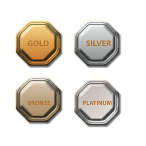 Subscription Level Icons (i.e. Bronze, Silver, Gold, Platinum) Design by bashirahmed