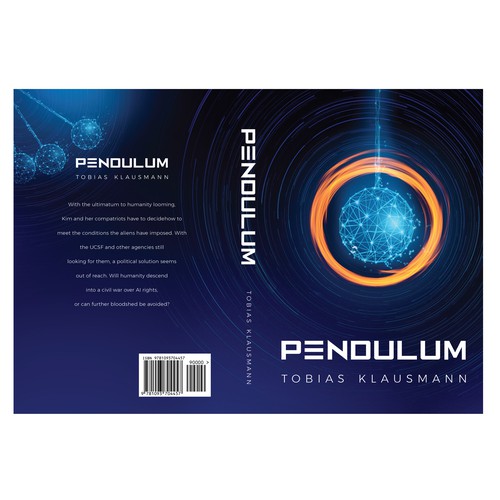 Book cover for SF novel "Pendulum" Design by Klassic Designs