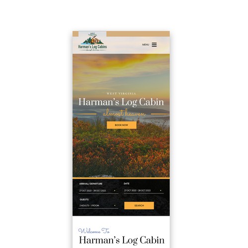 Design a website for luxury log cabin vacation rentals in the mountains Design by monodeepsamanta