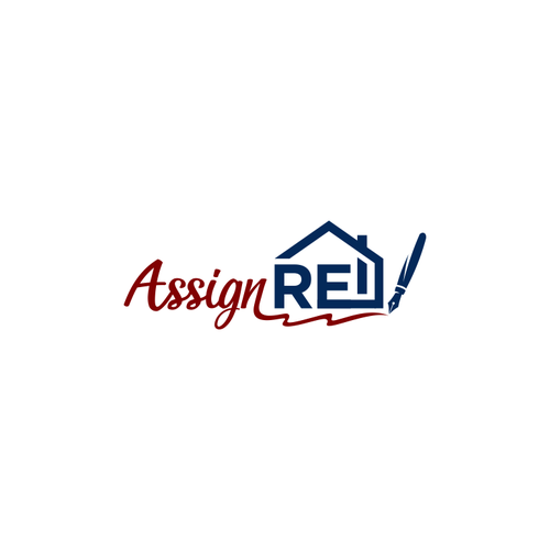 Real Estate Logo with cursive + forming shapes out of words Design by MK.n