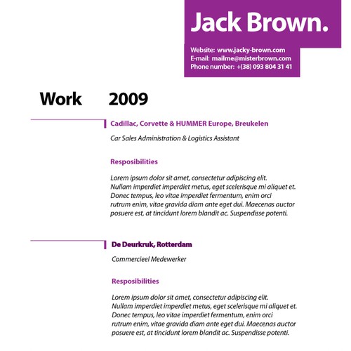 Simple! Looking for 5 Great Resume Designs!!!