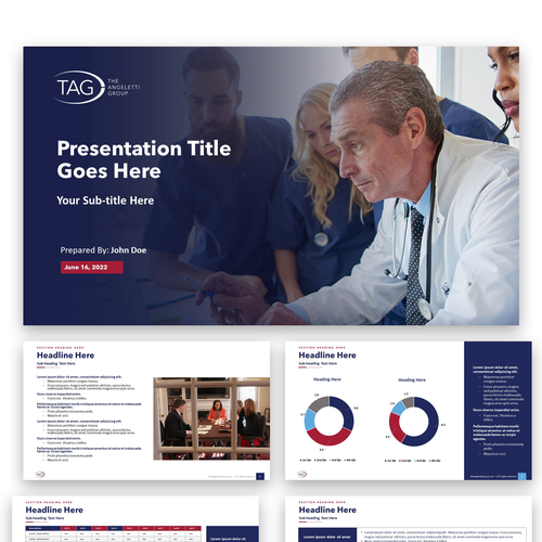 Professional and modern powerpoint template that is easy to edit for use across a variety of clients Design by AndrewDigger