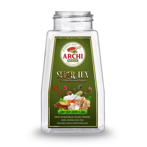 We need a modern eye catching label for a premium seasoning brand Design by Dzhafir