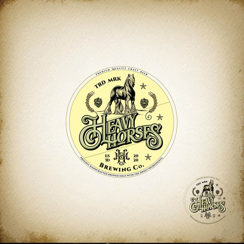 Vintage horse logo for a local brewery Design by F.canarin