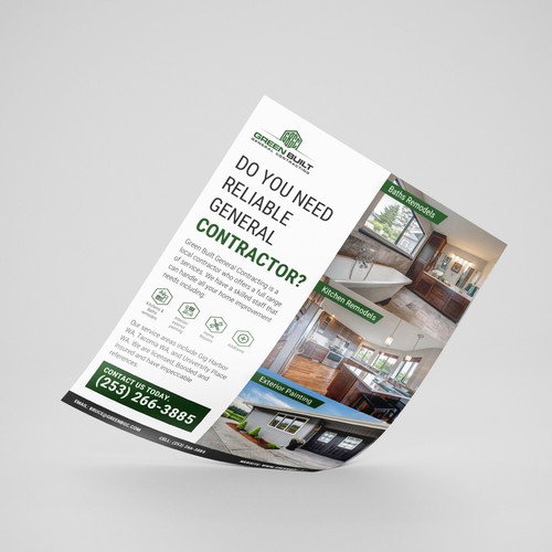 Flyer for General Contracting Company Design by Zarabrook