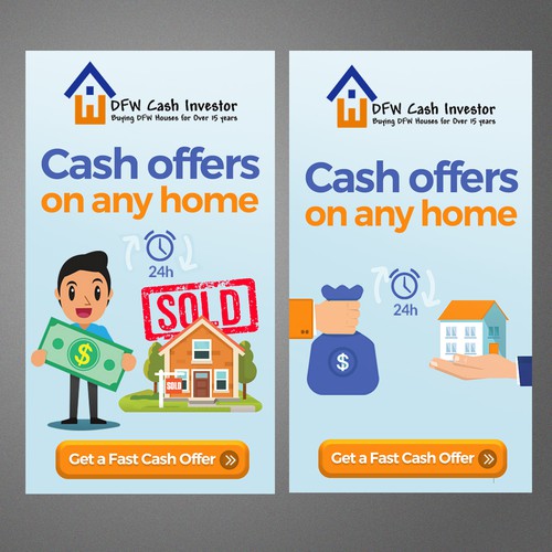 We Buy Houses - Need Banner Ads Redone to Fit New Size | Banner ad contest