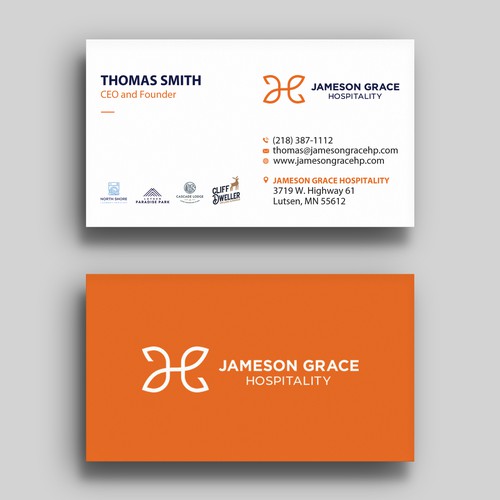 Create a modern and clean business card for a parent company with 4 subsidiaries Design by Rskylight