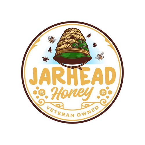 Exciting and Fun Honey Logo with ties to the Marine Corps-ontwerp door deb•o•nair