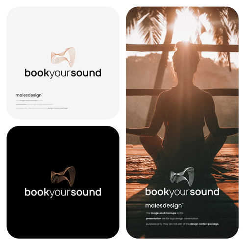 "Calm, modern logo for a yoga & sound healing booking platform" winning Logo design