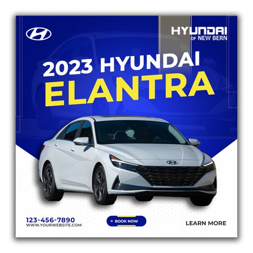 Flyer for Hyundai car dealership showing off the new Palisade and Elantra Design by Bahadurk99