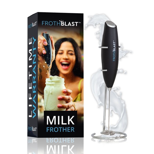 "Design a BOX design for MILK FROTHER  product" Diseño de Fredrick Balois