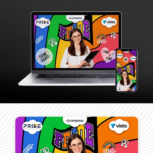 Virtual backgrounds for PRIDE month (multiple winners) Diseño de Aqualeafitsolpl