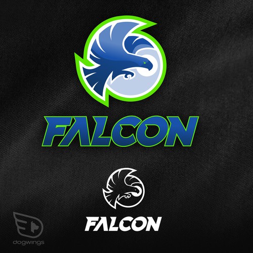 Falcon Sports Apparel logo Diseño de Dogwingsllc