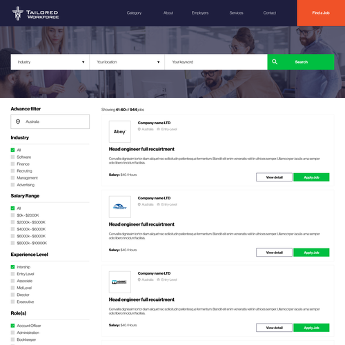 Job Recruitment Website Design by aldo.rgr