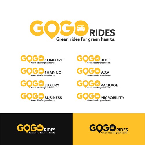 Go Go Rides Logo(s)-ontwerp door RaccoonDesigns®