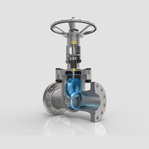 Valve Cutaway graphics for Gate, Globe, Check Valve Design by kejoman