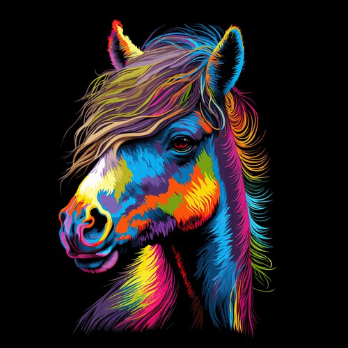 Multicolor Horse Design by Bimaaldisa Studio