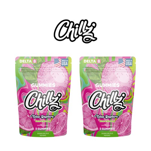 CHILLZ CBD Brand need his new packaging for his DELTA 8 Gummies Design by creationMB
