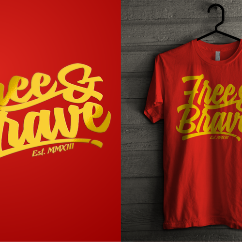 Trendy t-shirt design needed for Free & Brave デザイン by DLVASTF ™