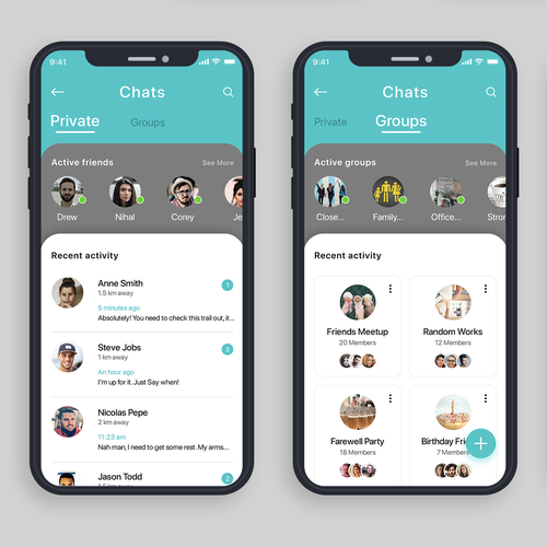 User friendly chat app Design by MercClass