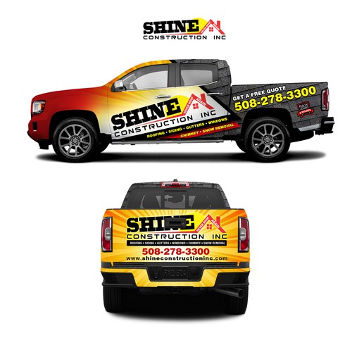 Roofing Company needs vehicle wrap! Guaranteed! Modern & Elegant for GMC Denali 2018 White Truck ! Design von isuk