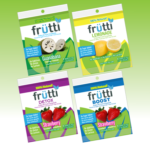 New frozen natural fruit pulp is looking for a modern bold and bright ...