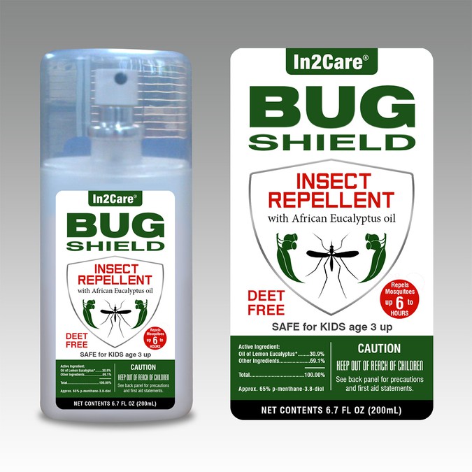A product label for an insect repellent based on African lemon