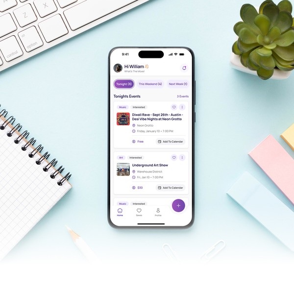 Event-saving app Design