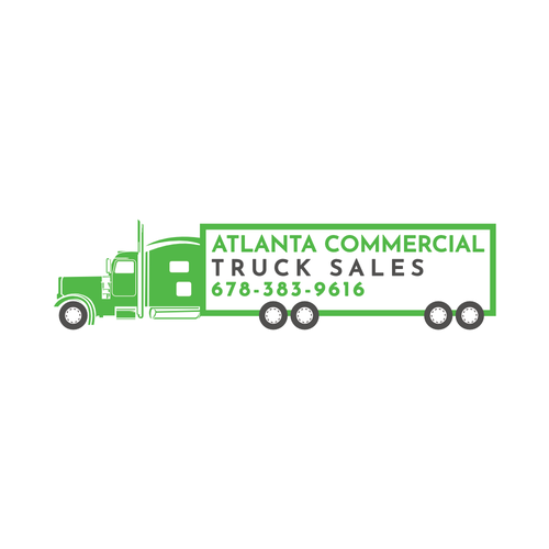 Truck Dealer new bold logo. box truck stencil with the name Atlanta Commercial Truck sales and rentals on the side of th Design by ctrw