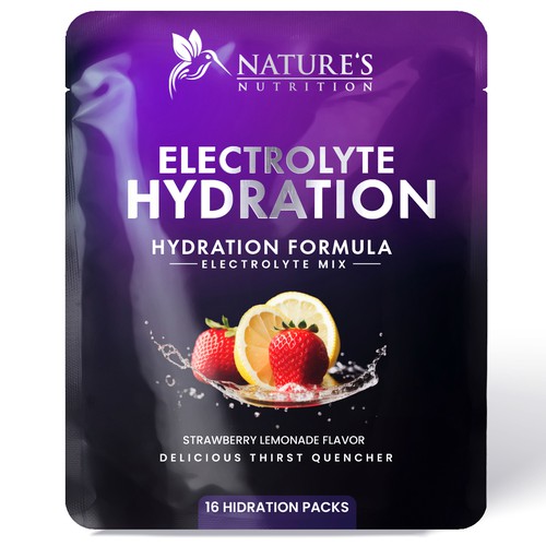 Refreshing Hydration Electrolytes Design Needed for Nature's Nutrition Design by Davi Giolo ★