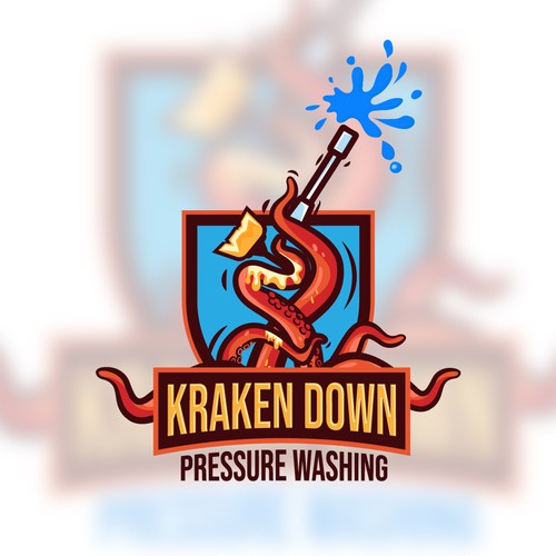 I need a powerful design for Kraken down pressure washing. Design by Basit Khatri
