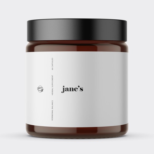 Minimal supplement label design Design by Lady Goga