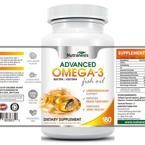 Create the Product Label for Omega-3 Design by Aalamvision