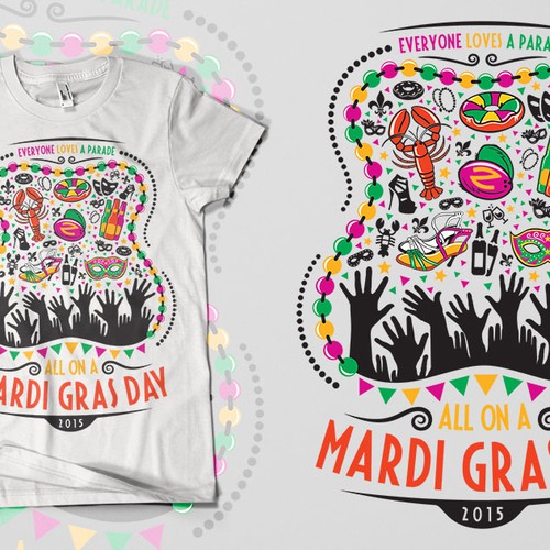 Festive Mardi Gras shirt for New Orleans based apparel company Réalisé par revoule