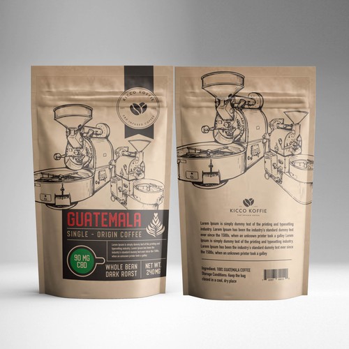 Industrial Modern Coffee Bag & Label Design Design by JavanaGrafix