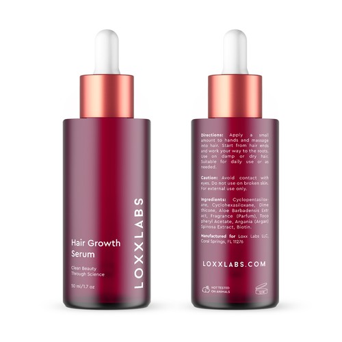 Serum Bottle Packaging For a New Haircare Line Design by bcra