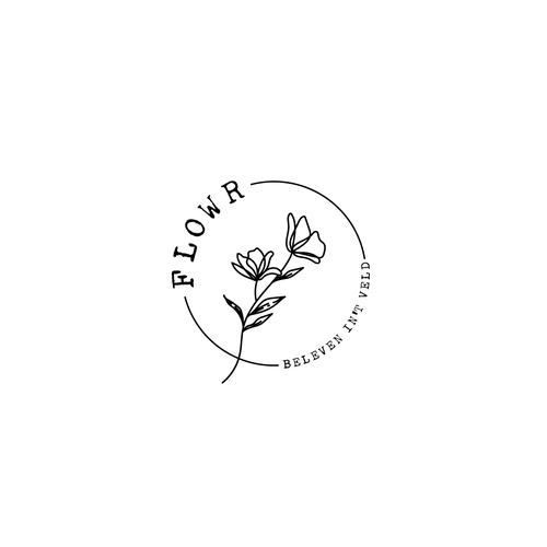 At "Flowr" we grow our own flowers and provide workshops. Who can think of the perfect logo?! Design by pixel_talk