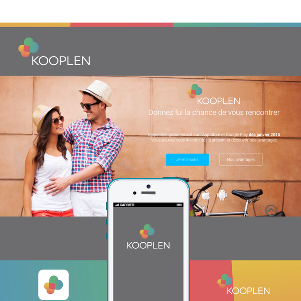 Create a flat and fresh logo for a dating website and mobile app