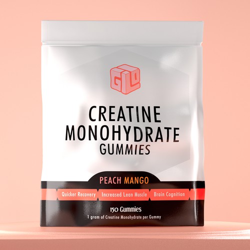 Bag Design for Creatine Monohydrate Gummy brand Design by ICHD Designs