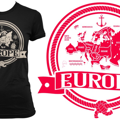 Design the first cool europe souvenir tshirt